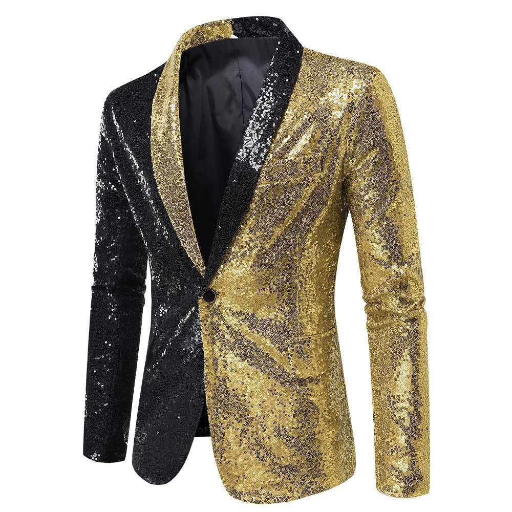 Herren Glitzerjacke Moderner Schnitt Funkelnd
