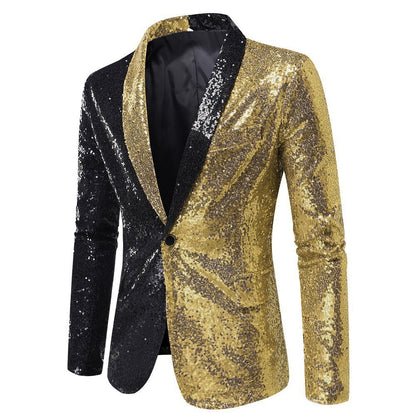 Herren Glitzerjacke Moderner Schnitt Funkelnd