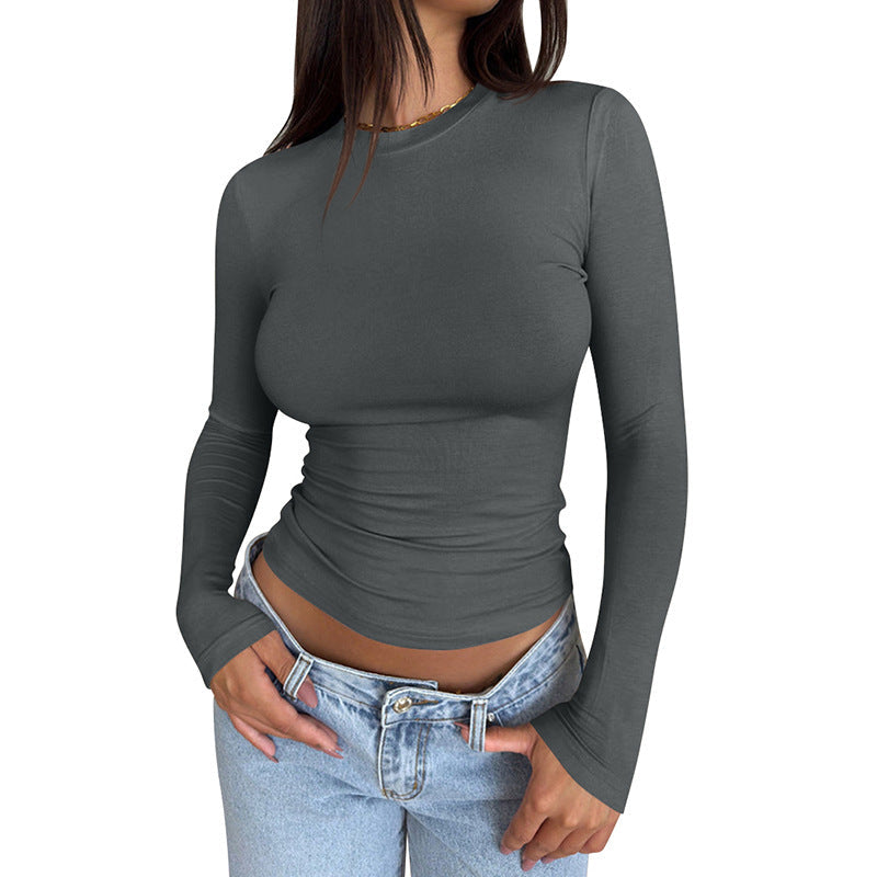 Damen Langarmshirt Figurformend Elegant