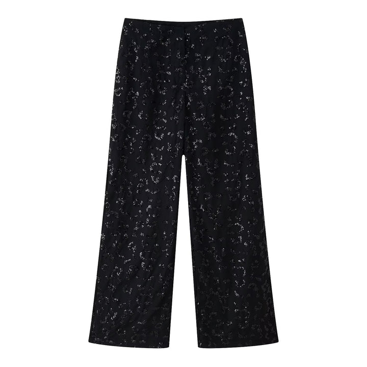 Damen Hose Elegant Spitze Blumenmuster
