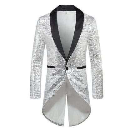 Herren Anzugblazer Glitzer Effekt Elegant Schalkragen