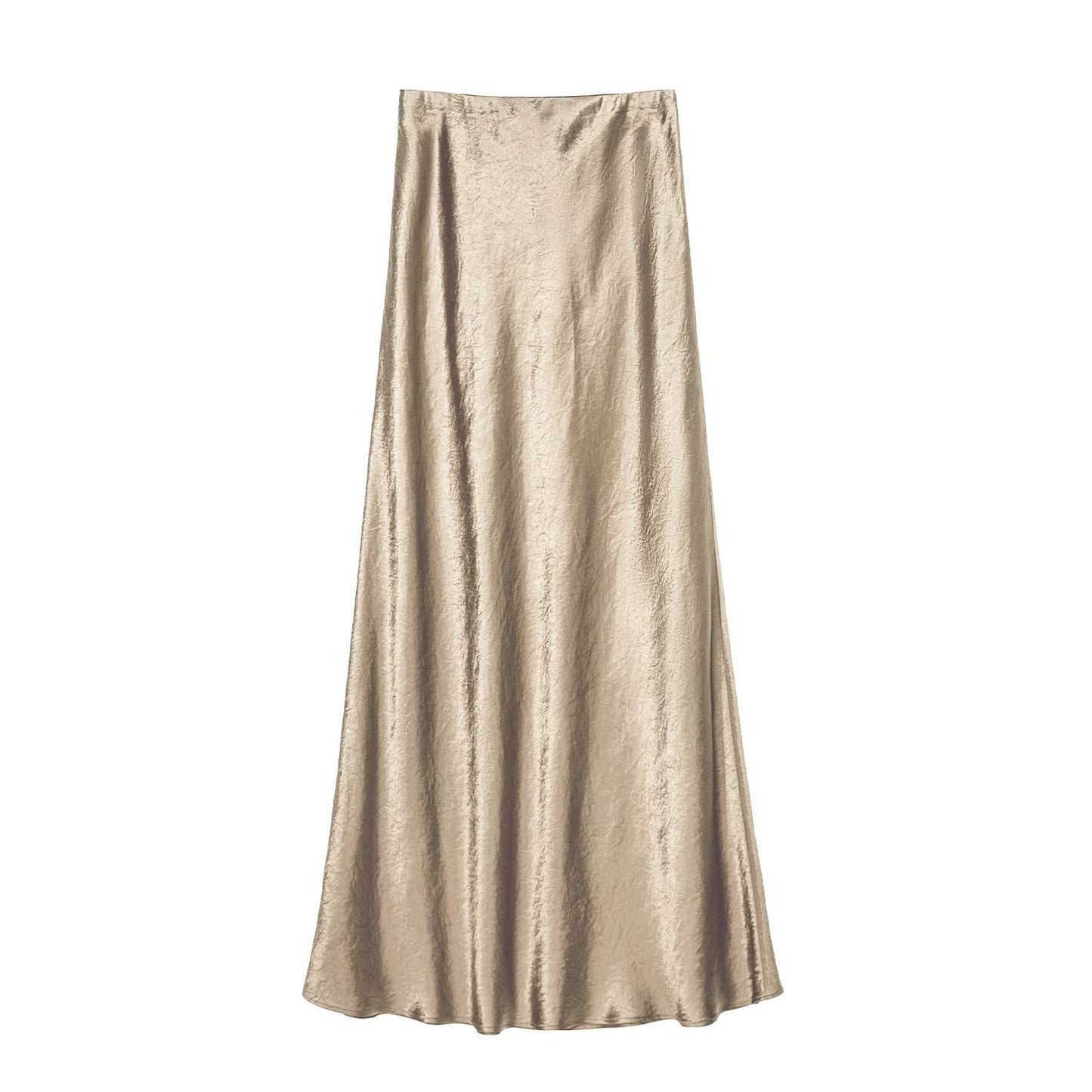 Damen Maxirock Elegant Viskose Satin Luxus Kleid