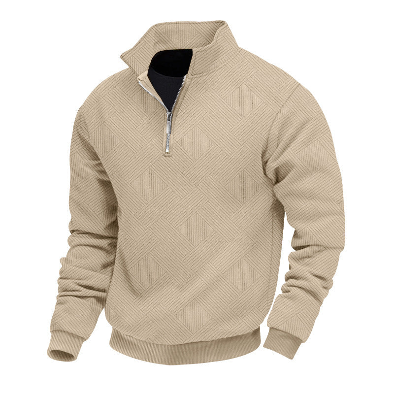 Herren Strickpullover Stehkragen Modern Reißverschluss