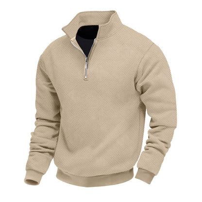 Herren Strickpullover Stehkragen Modern Reißverschluss