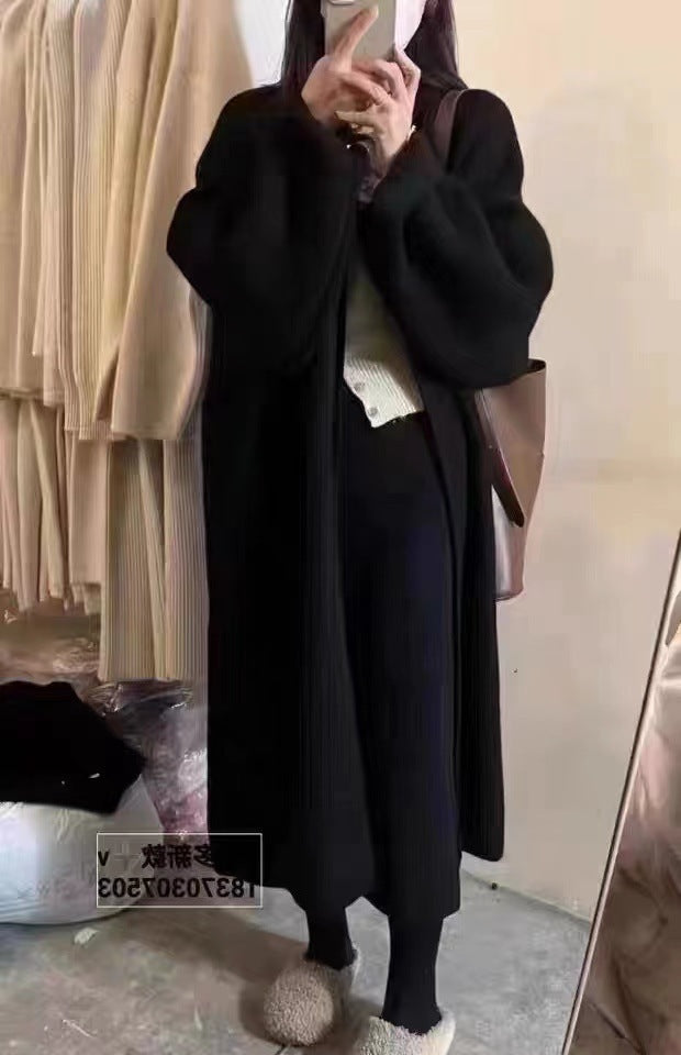 Große Strickjacke Wollmantel Übergröße