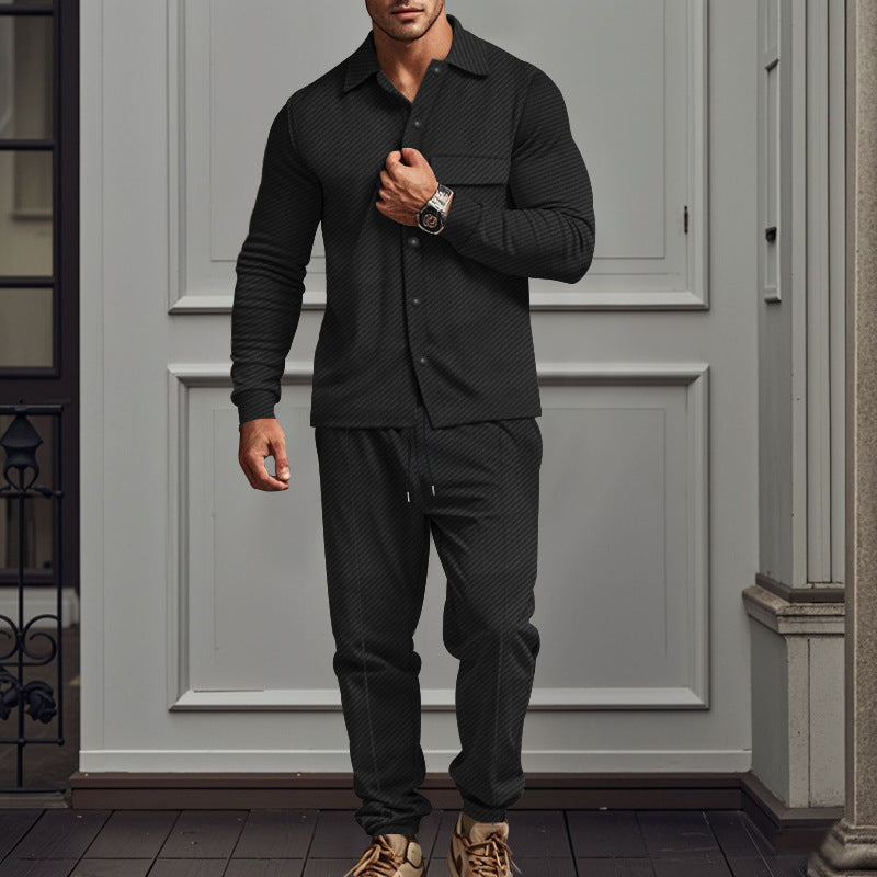 Herren Schlafanzug Bequem Elegant Knöpfe