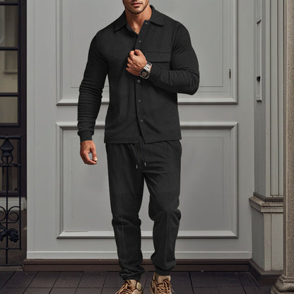 Herren Schlafanzug Bequem Elegant Knöpfe
