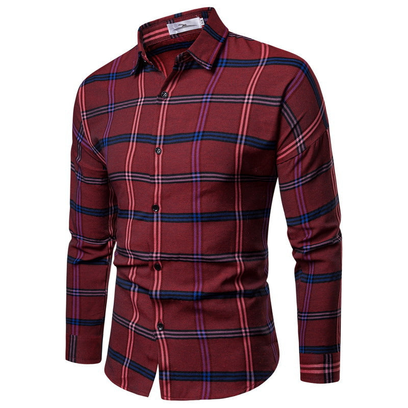 Herren Flanellhemd Kariert Modern Bequem