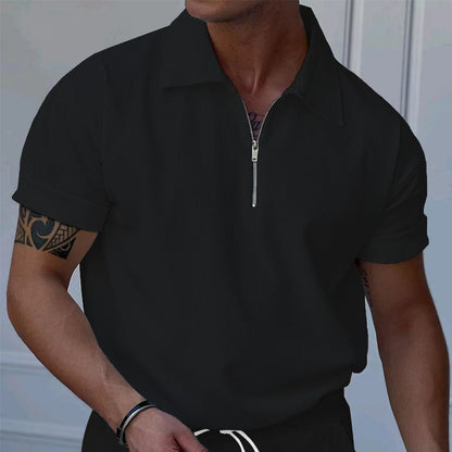 Herren Poloshirt Kurzarm Struktur Optik