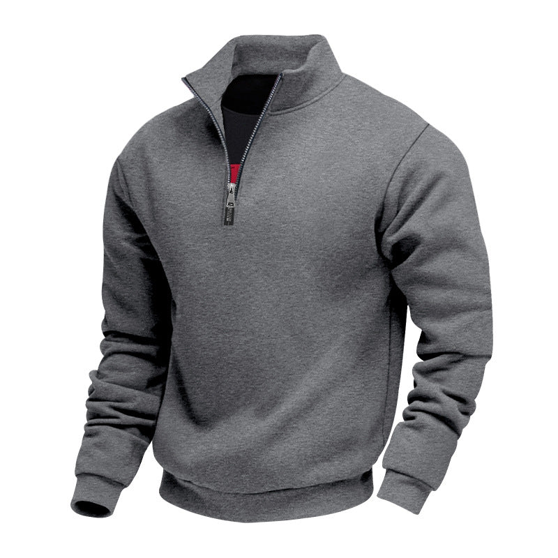 Herren Fleece Pullover Stehkragen Warm