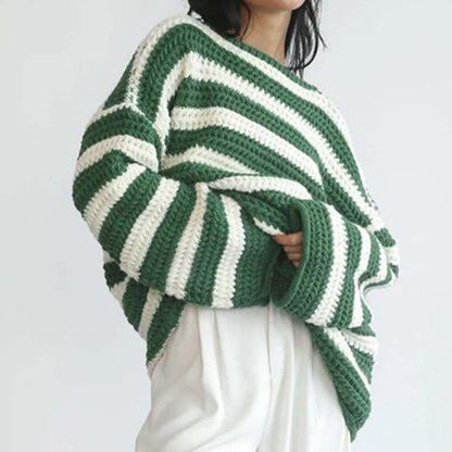 Gestreifte Strickjacke Weich Pastellfarben