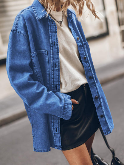 Damen Oversized Jeansjacke Trendy Sommerkleidung