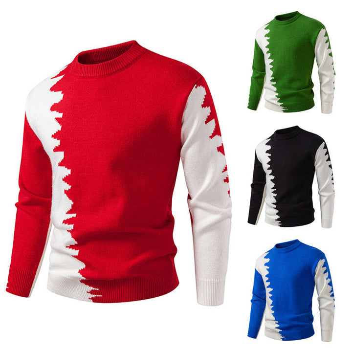 Herren Pullover Modern Farbverlauf Rundhals - IdealeKleiden