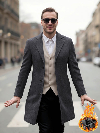 Herren Langmantel Elegant Moderner Schnitt