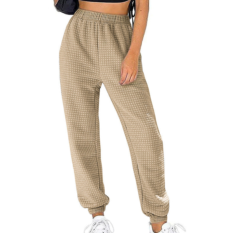 Damen Bequeme Sweatpants Hochgeschnitten Relaxed Fit - IdealeKleiden