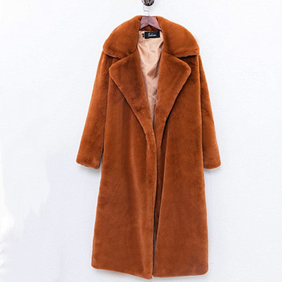 Luxus Damen Mantel Teddy Stil Langhaar Wintersaison