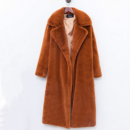 Luxus Damen Mantel Teddy Stil Langhaar Wintersaison
