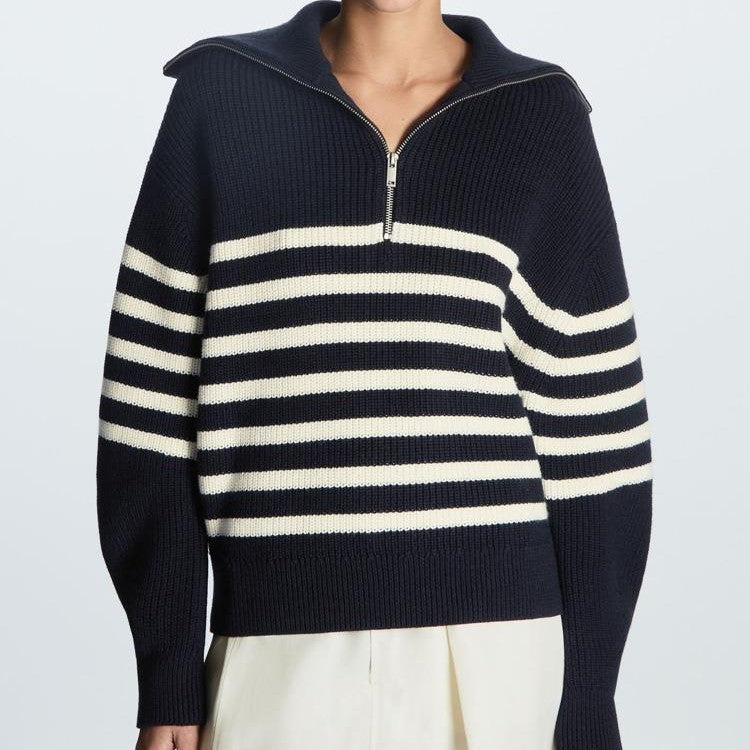 Damen Strickpullover Marine Chic Stil