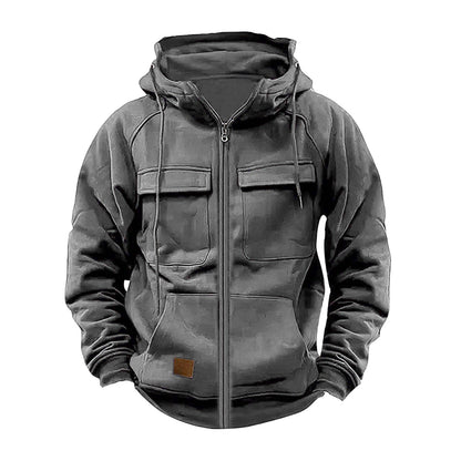 Herren Kapuzenjacke Funktionell Mit Großen Taschen