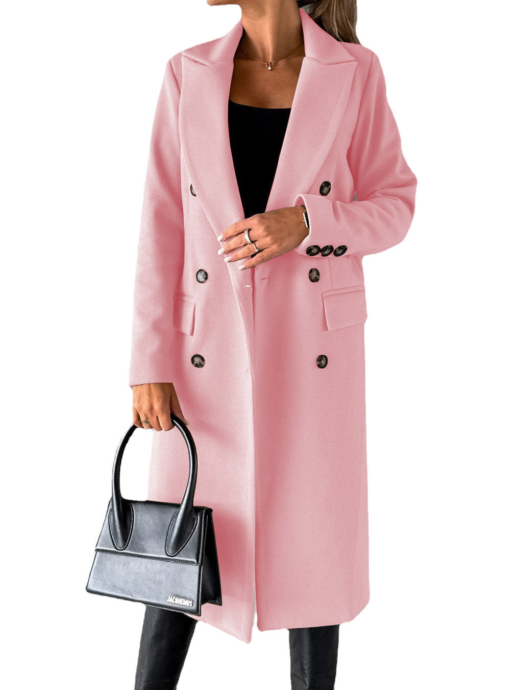 Damen Trenchcoat Klassisch Elegant Mit Taschen