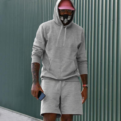 Herren Sportset Sweat Hoodie Shorts Komfort