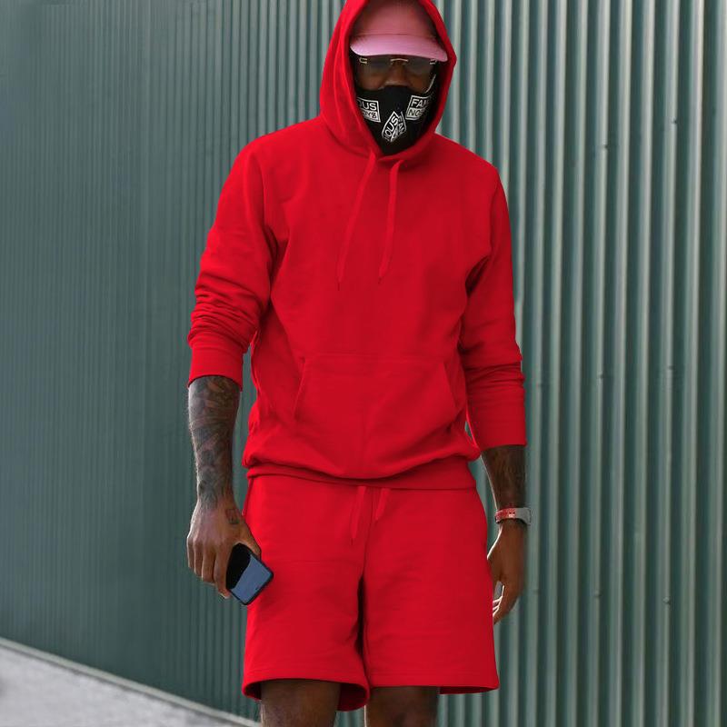 Herren Sportset Sweat Hoodie Shorts Komfort