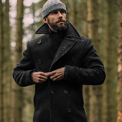 Herren Mantel Elegant Doppelreiher Hochwertig