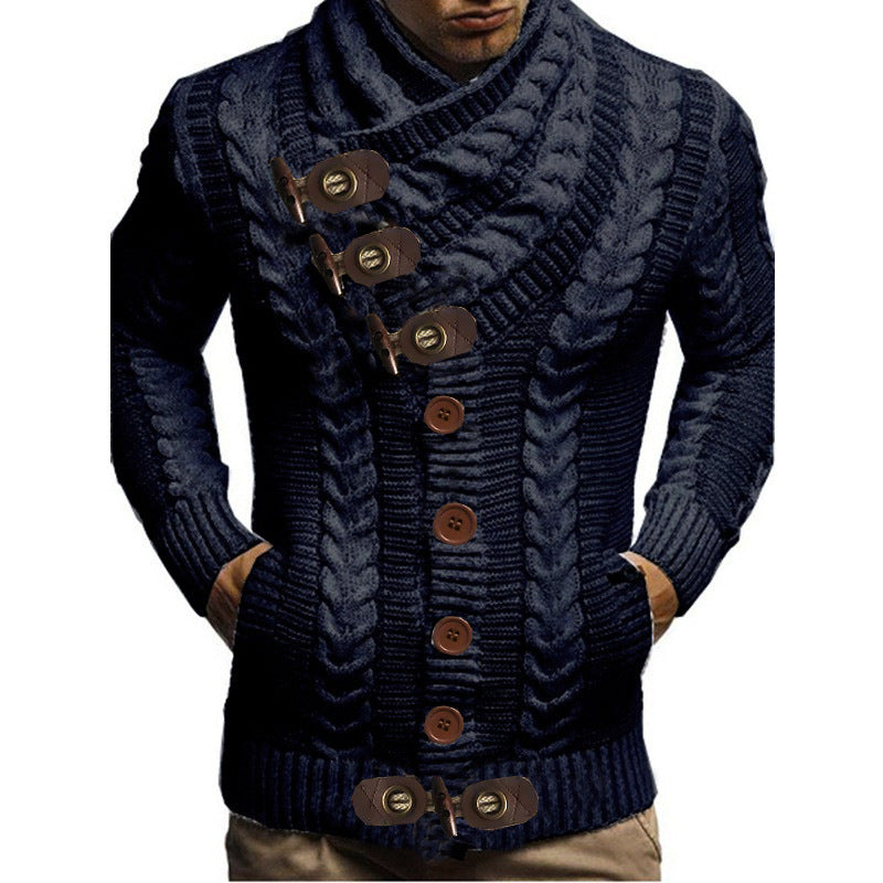 Herren Strickjacke Grobstrick Moderne Knöpfe