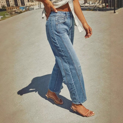 Damen HochTaille Jeans Stilvoll SlimFit - IdealeKleiden