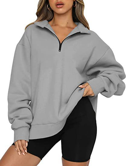Damen Pullover Oversized Lässig Kurzärmlig Modern