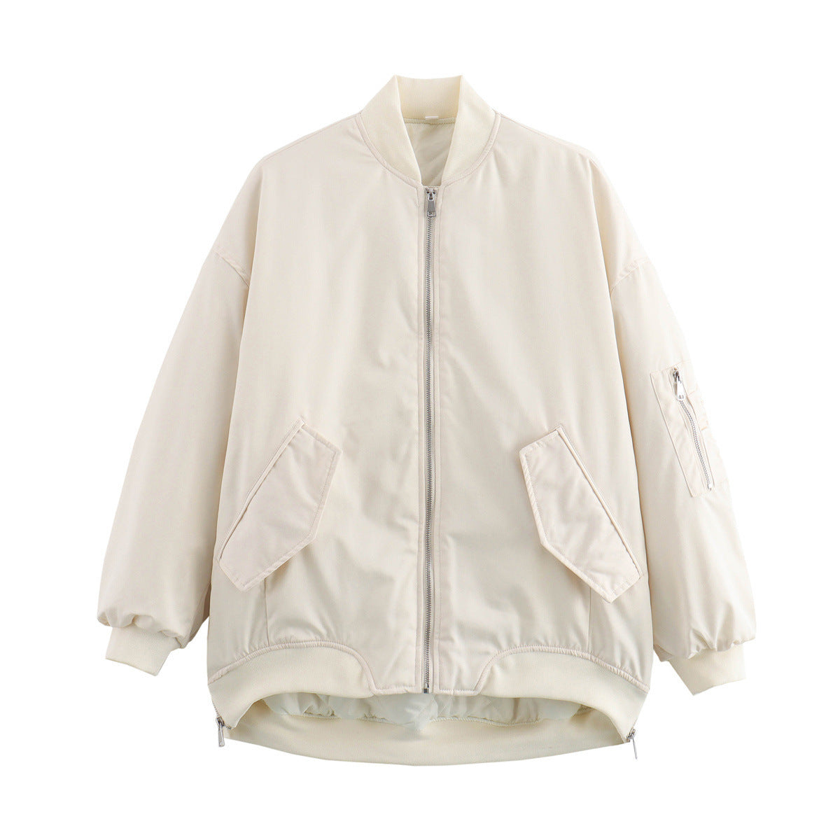 Damen Bomberjacke Sportlich Casual mit Taschen