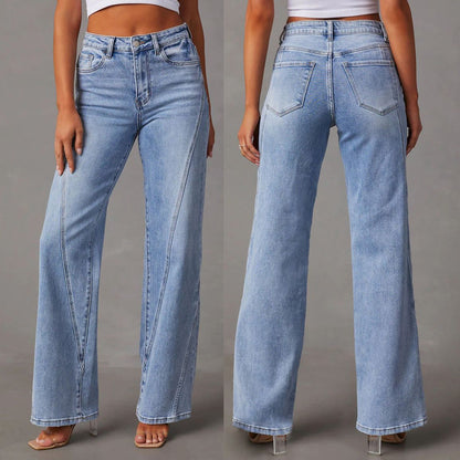 Damen Hochtaillierte Flare Jeans Elegant