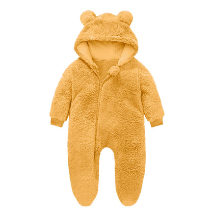 Kinder Fleece Overall Bärenohren Kuschelwarm