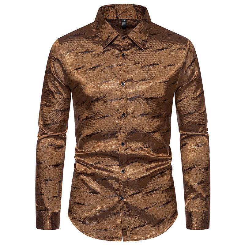 Herren Hemd Elegant Strukturmuster Modernes Design
