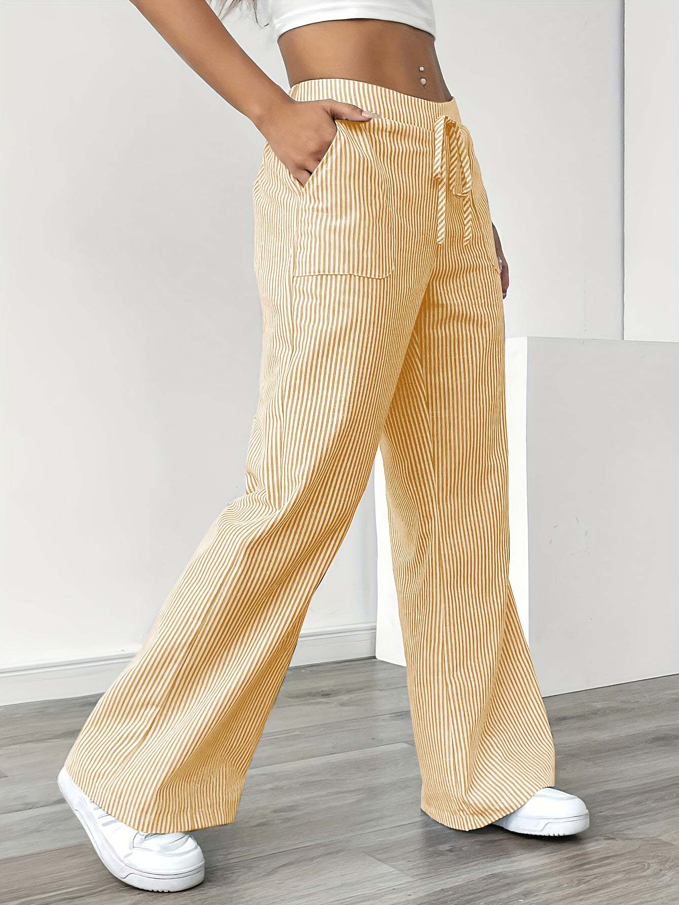 Damen Jogginghose Bequem Mit Gürtel und Taschen