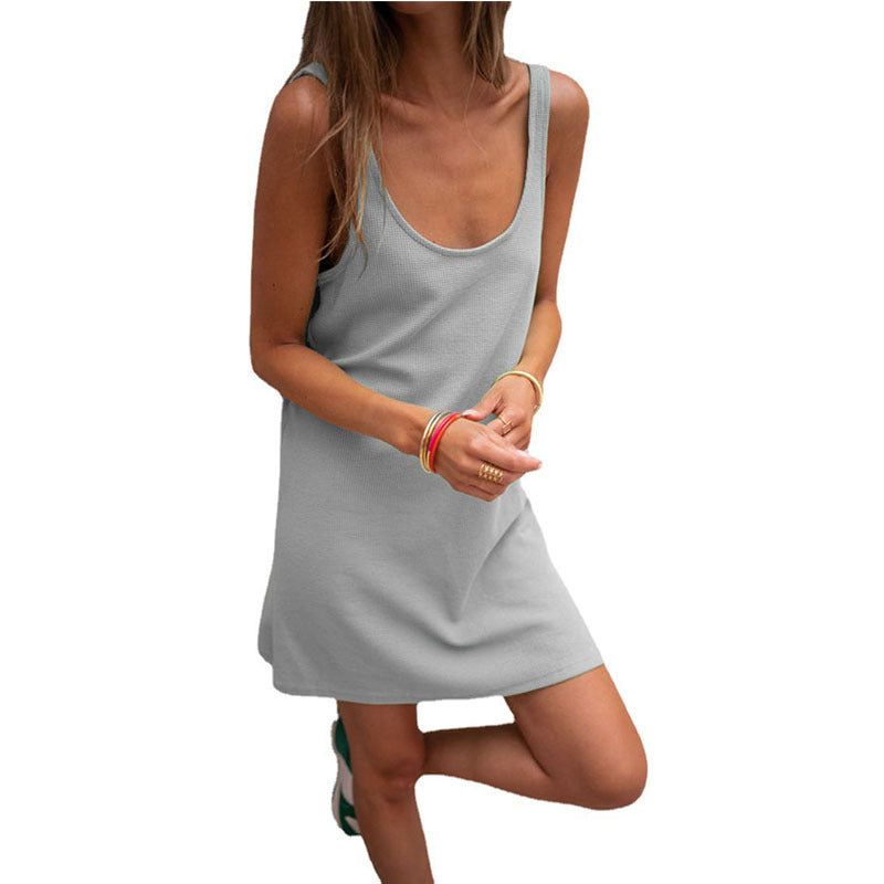 Sommerkleid Damen Elegant V-Ausschnitt Leicht
