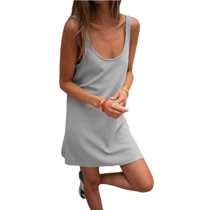 Sommerkleid Damen Elegant V-Ausschnitt Leicht
