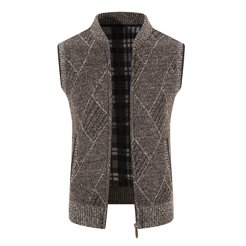 Herren Strickweste Modern Rautenmuster Elegantes Design