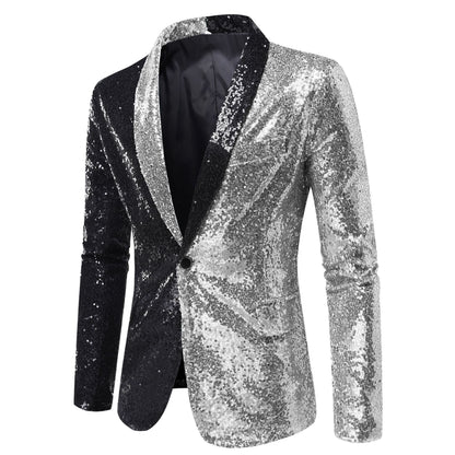 Herren Glitzerjacke Moderner Schnitt Funkelnd