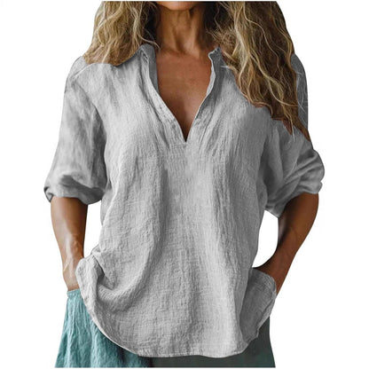 Damen Leinenbluse Sommerleich leicht