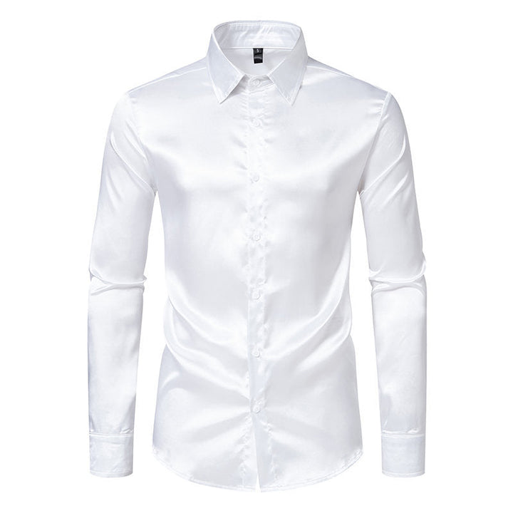 Herren Hemd Elegant Satin Glanz