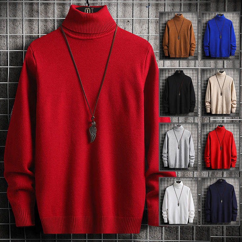 Herren Rollkragenpullover Aus Wolle Elegant Modern
