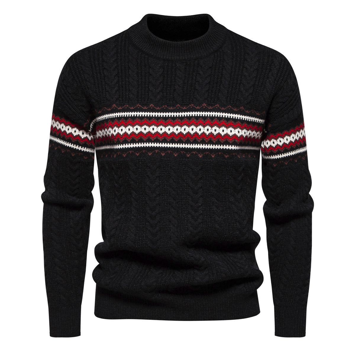 Herren Strickpullover Modern Zopfmuster Elegantes Design