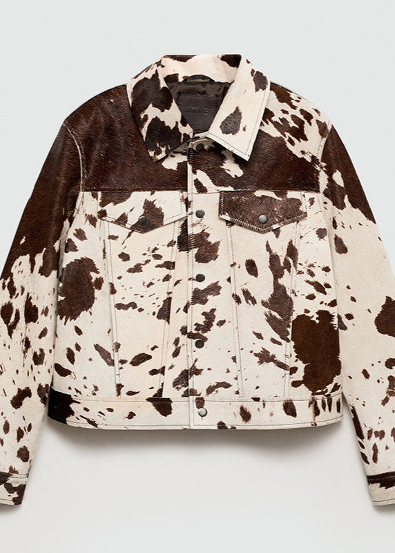 Stilvolle Weste Kuhfelljacke Damen