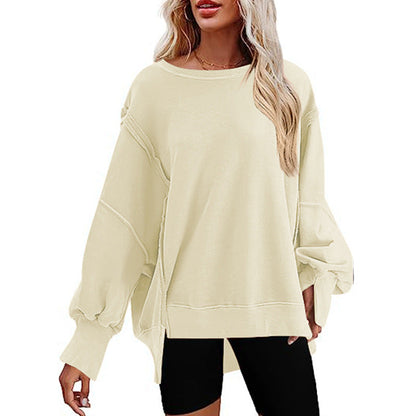 Damen Oversized Pullover Bequem Lässig Weite Ärmel