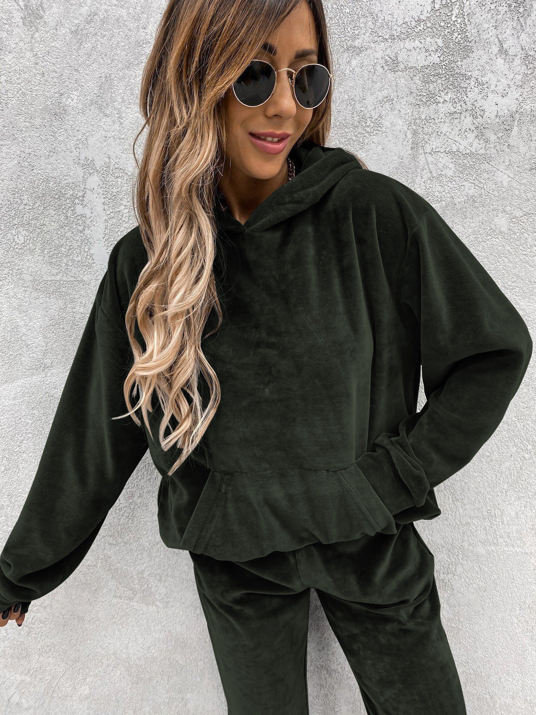 Damen Fleece Set Weich Hochkragen Elastisch