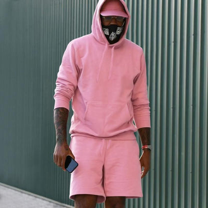 Herren Sportset Sweat Hoodie Shorts Komfort
