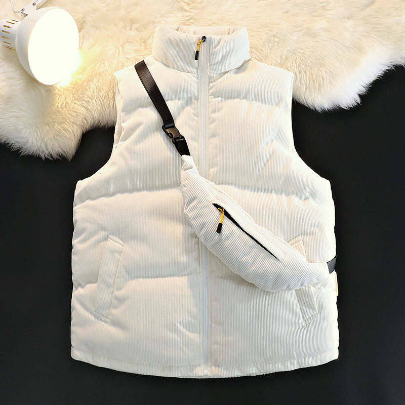 Damen Steppweste Fleece Innen Warme Taschenjacke