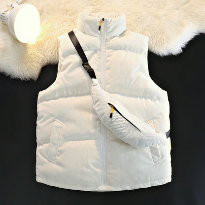 Damen Steppweste Fleece Innen Warme Taschenjacke