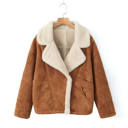 Damen Softlederjacke Weich Futter Übergröße